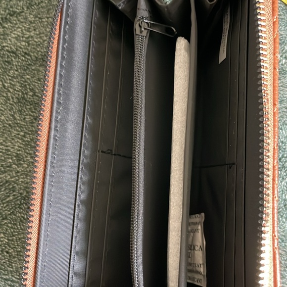 New! Rampage Brown amd Gold Zippered Cell Phone Wallet - Picture 9 of 9